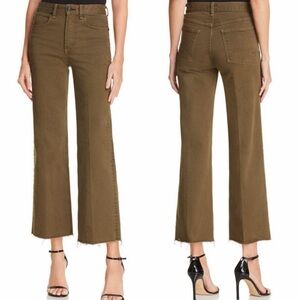 Rag & Bone Justine High Rise Wide Leg Pants Army Green Womens Size 27
